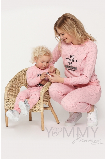 Костюм с принтом для беременных и кормящих, розовый