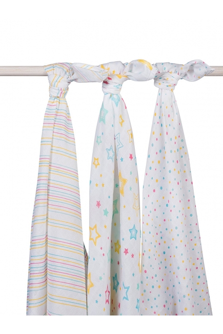 Муслиновые пеленки для новорожденных Jollein большие, Stardust (звездная пыль)