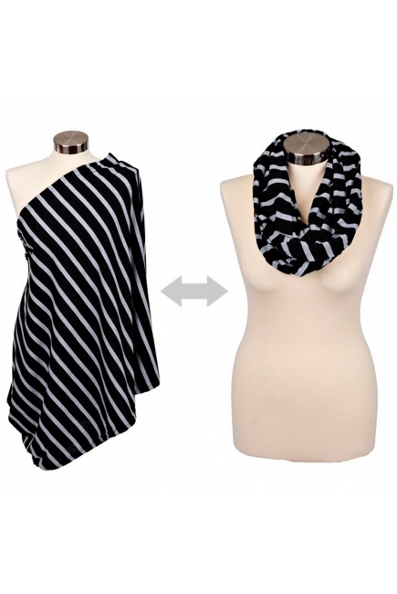 Шарф-накидка для кормления Itzy Ritzy, Platinum Stripe