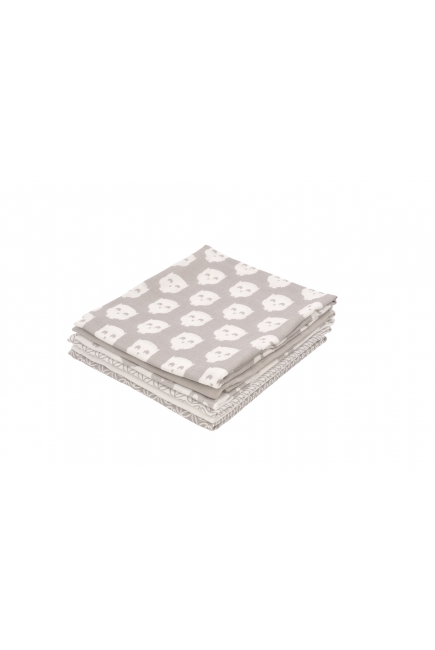 Муслиновые пеленки для новорожденных Jollein средние, Owl grey