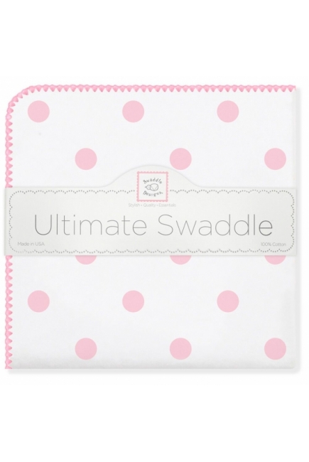 Фланелевая пеленка для новорожденного SwaddleDesigns Ultimate Big Dots Pink