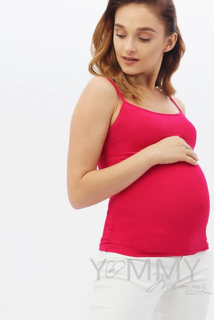 Топ на бретельках для беременных и кормящих, фуксия