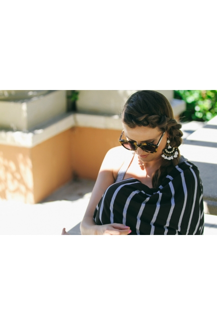 Шарф-накидка для кормления Itzy Ritzy, Platinum Stripe