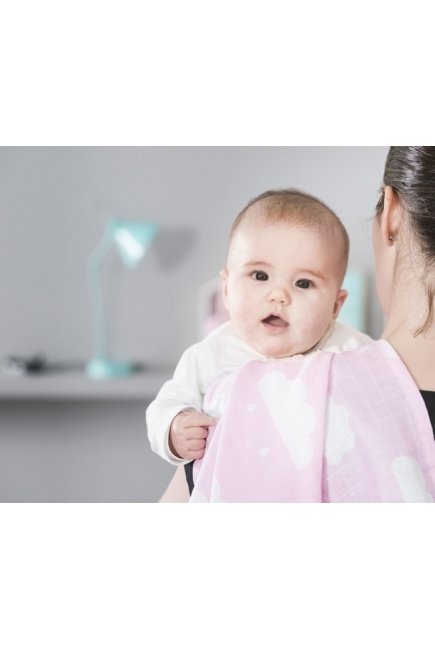 Муслиновые пеленки для новорожденных Jollein большие, Clouds Pink (Розовые облака)