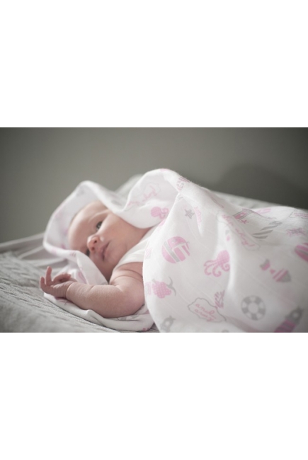 Муслиновые пеленки для новорожденных Jollein большие, Girls at sea (Девочки на море)