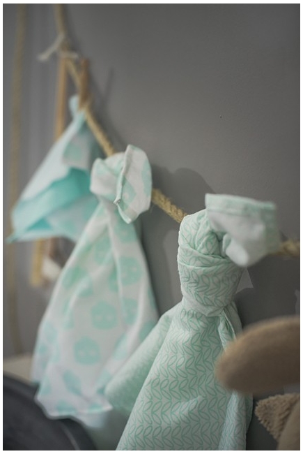 Муслиновые пеленки для новорожденных Jollein средние, Owl mint