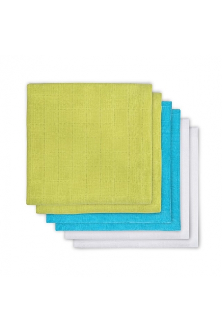 Муслиновые пеленки для новорожденных Jollein средние, lime/aqua/white