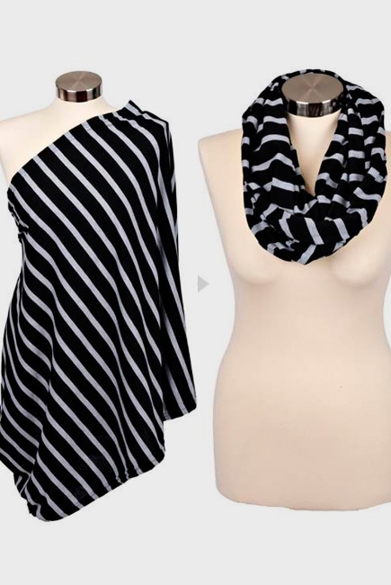 Шарф-накидка для кормления Itzy Ritzy, Platinum Stripe