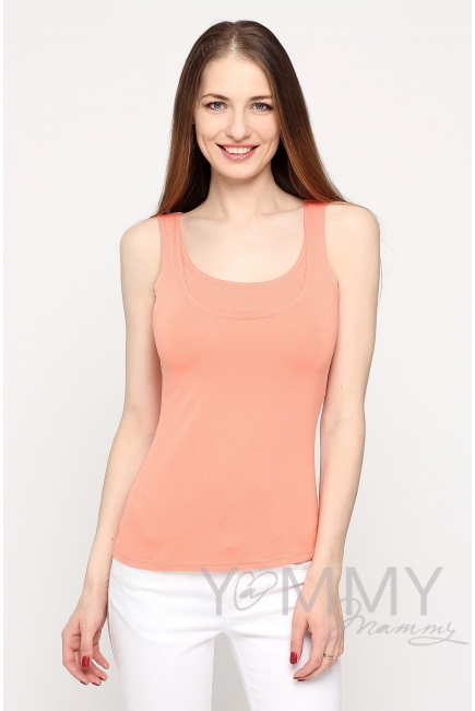Майка для кормящих и беременных, цвет персиковый