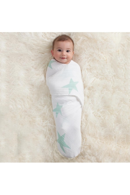 Муслиновые пеленки для новорожденных Aden&Anais большие, набор 4, Super Stars Scout