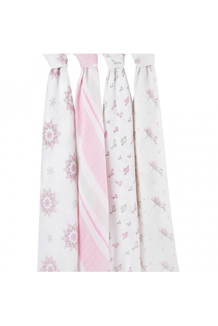 Муслиновые пеленки для новорожденных Aden&Anais большие, набор 4, for the Birds