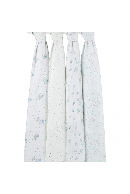 Муслиновые пеленки для новорожденных Aden&Anais большие, набор 4, Night Sky