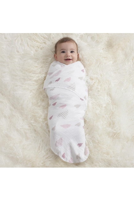 Муслиновые пеленки для новорожденных Aden&Anais большие, набор 4, Heart Breaker