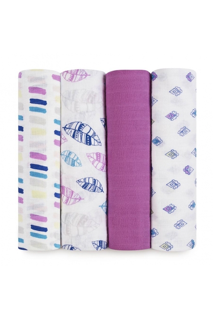 Муслиновые пеленки для новорожденных Aden&Anais большие, набор 4, Wink