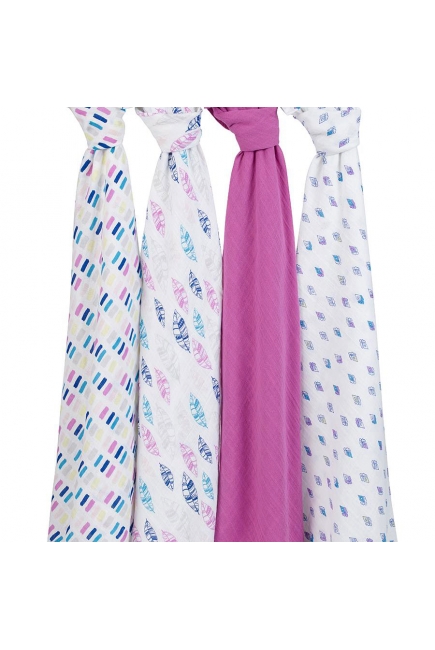 Муслиновые пеленки для новорожденных Aden&Anais большие, набор 4, Wink