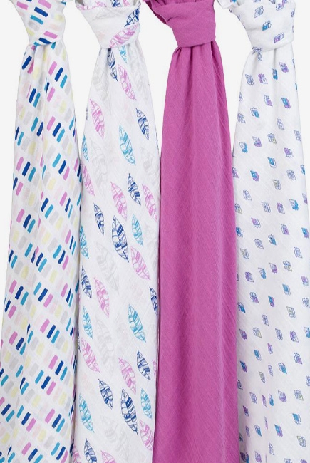 Муслиновые пеленки для новорожденных Aden&Anais большие, набор 4, Wink