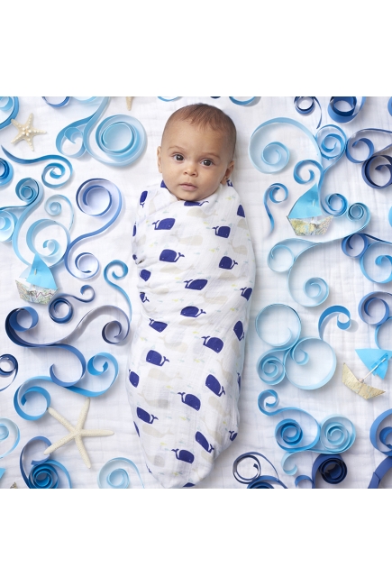 Муслиновые пеленки для новорожденных Aden&Anais большие, набор 4, High Seas