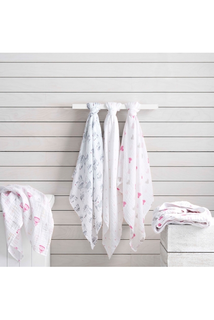 Муслиновые пеленки для новорожденных Aden&Anais большие, набор 4, Lovebird