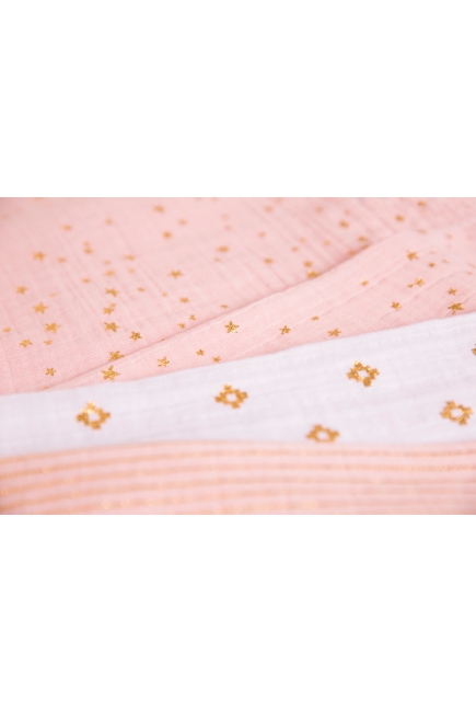 Муслиновые пеленки для новорожденных Aden&Anais мерцающие большие, набор 3, Metallic Primrose