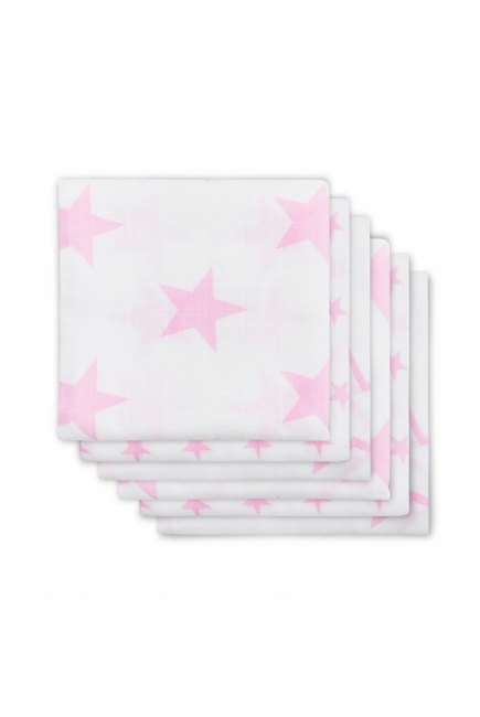 Муслиновые пеленки для новорожденных Jollein средние, Little Star Pink