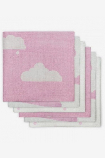 Муслиновые пеленки для новорожденных Jollein средние, Clouds Pink