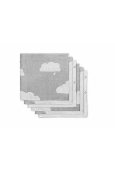 Муслиновые пеленки для новорожденных Jollein средние, Clouds Grey