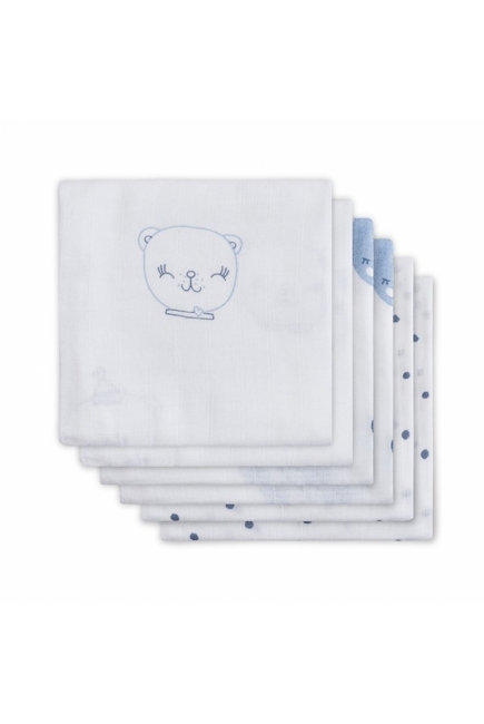 Муслиновые пеленки для новорожденных Jollein средние, Funny Bear Blue