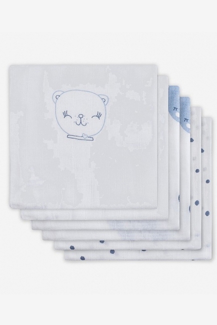 Муслиновые пеленки для новорожденных Jollein средние, Funny Bear Blue