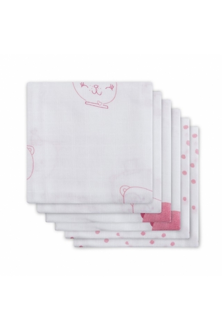 Муслиновые пеленки для новорожденных Jollein средние, Funny Bear Pink