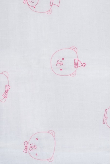 Муслиновые пеленки для новорожденных Jollein средние, Funny Bear Pink