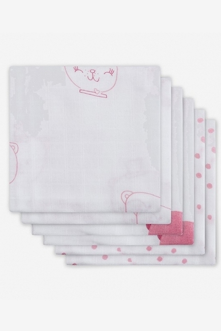 Муслиновые пеленки для новорожденных Jollein средние, Funny Bear Pink