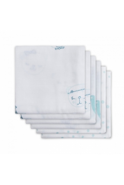 Муслиновые пеленки для новорожденных Jollein средние, Funny Bear Green