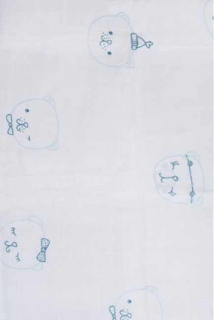 Муслиновые пеленки для новорожденных Jollein средние, Funny Bear Green