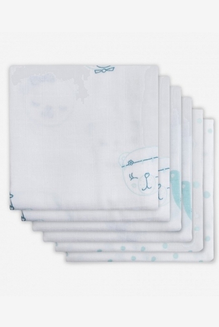 Муслиновые пеленки для новорожденных Jollein средние, Funny Bear Green