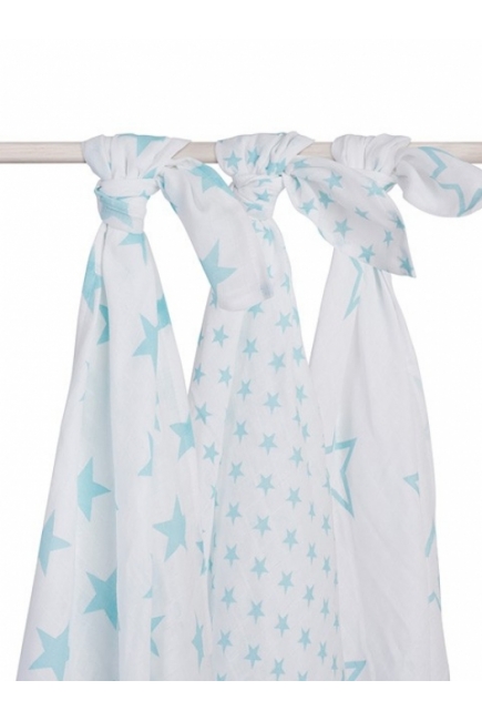 Муслиновые пеленки для новорожденных Jollein большие, Little Star Jade