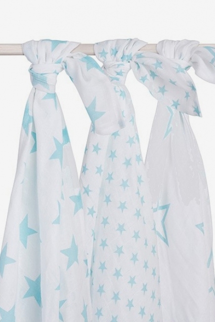 Муслиновые пеленки для новорожденных Jollein большие, Little Star Jade