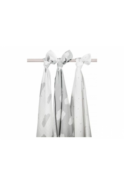 Муслиновые пеленки для новорожденных Jollein большие, Clouds Grey