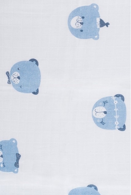 Муслиновые пеленки для новорожденных Jollein большие, Funny Bear Blue