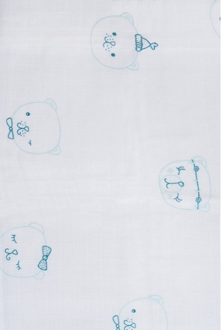 Муслиновые пеленки для новорожденных Jollein большие, Funny Bear Green