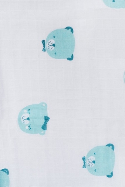 Муслиновые пеленки для новорожденных Jollein большие, Funny Bear Green