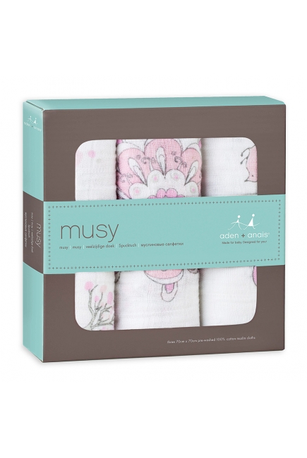 Пеленки для новорожденных Aden&Anais средние, набор 3, For the Birds