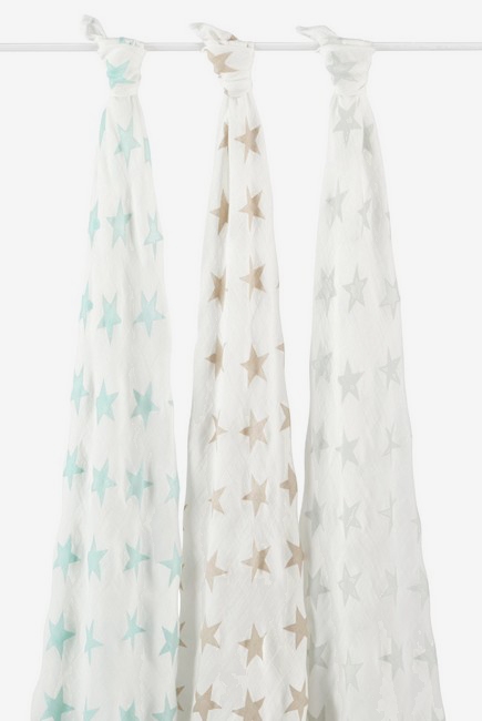 Бамбуковые пеленки для новорожденных Aden&Anais большие, набор 3, Milky Way