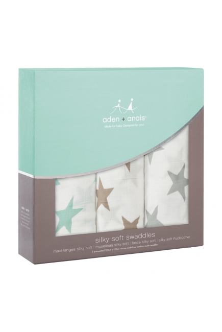 Бамбуковые пеленки для новорожденных Aden&Anais большие, набор 3, Milky Way