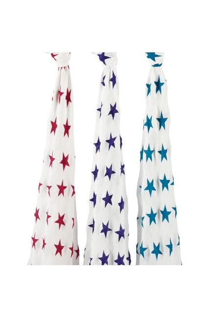 Бамбуковые пеленки для новорожденных Aden&Anais большие, набор 3, Celebration