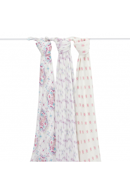 Бамбуковые пеленки для новорожденных Aden&Anais большие, набор 3, Flower Child