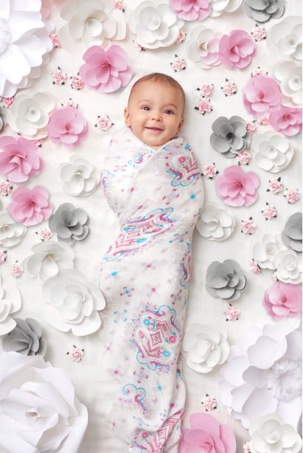 Бамбуковые пеленки для новорожденных Aden&Anais большие, набор 3, Flower Child