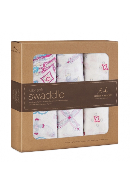 Бамбуковые пеленки для новорожденных Aden&Anais большие, набор 3, Flower Child