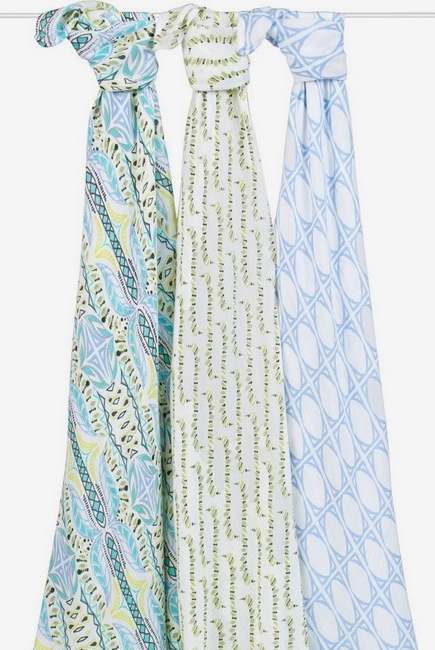 Бамбуковые пеленки для новорожденных Aden&Anais большие, набор 3, Wild One