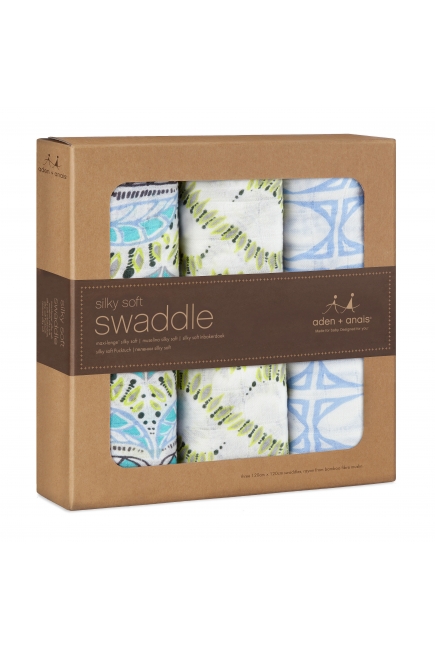 Бамбуковые пеленки для новорожденных Aden&Anais большие, набор 3, Wild One