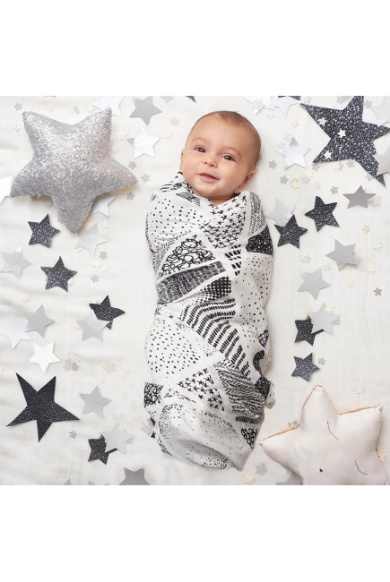 Бамбуковые пеленки для новорожденных Aden&Anais большие, набор 3, Midnight